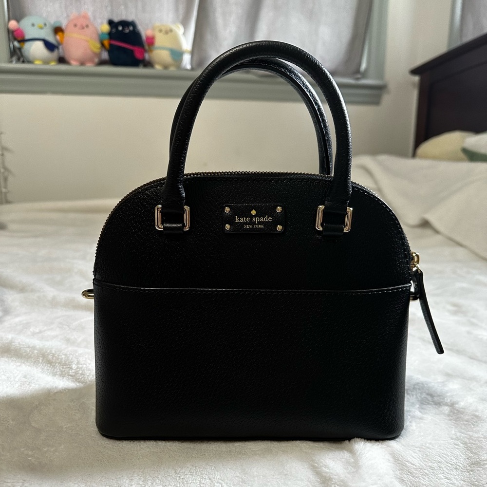 KATE SPADE black leather DOME cross body purse